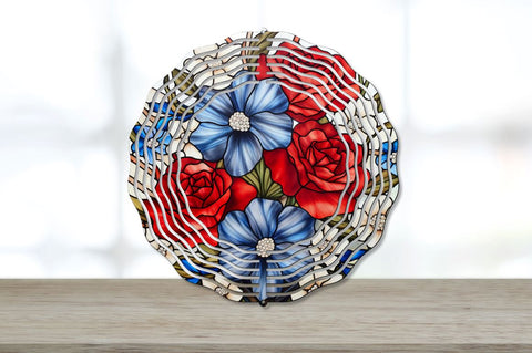 Floral Patriotic Wind Spinner Sublimation Bundle Sublimation Regulrcrative 