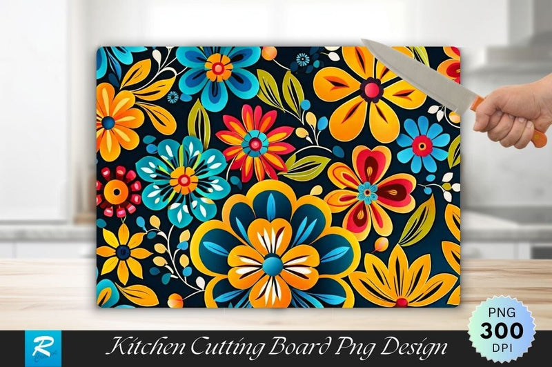 Floral Pattern Background Cutting Board Sublimation Regulrcrative 