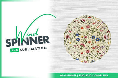 Floral pattern background with wind spinner flowers Sublimation Regulrcrative 