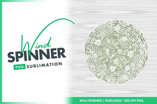 Floral Pattern in Sage Green and White with Flowers and Leaves Sublimation Regulrcrative 