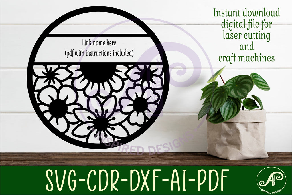 floral pattern named wall sign or card topper svg - So Fontsy