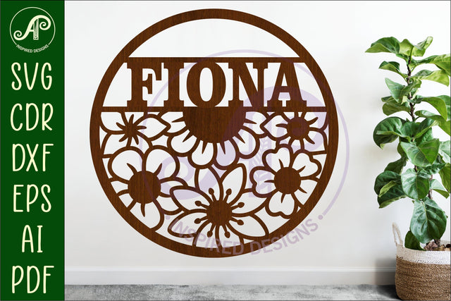 floral pattern named wall sign or card topper svg SVG APInspireddesigns 