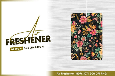 Floral Pattern on Dark Wood Background Pink Yellow and Green Flowers Sublimation Regulrcrative 
