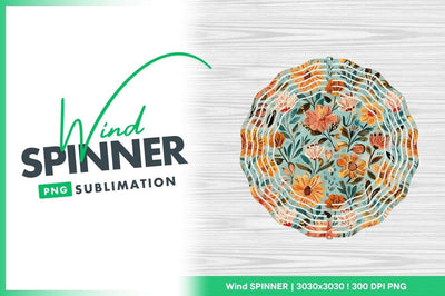 Floral pattern orange pink flowers light blue background Sublimation Regulrcrative 