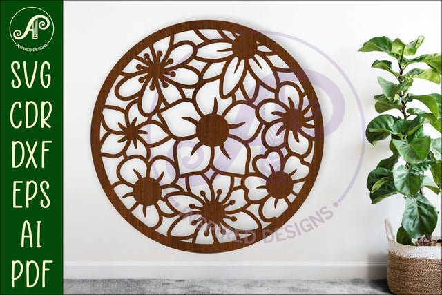 Floral pattern wall art sign SVG APInspireddesigns 