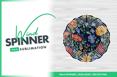 Floral pattern wind spinner round design template Sublimation Regulrcrative 