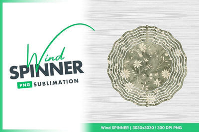 Floral Pattern with Cream Flowers and Green Leaves on Textured Background Sublimation Regulrcrative 