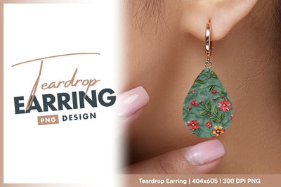 Floral Pattern with Red and Orange Flowers on Teal Textured Background Sublimation Regulrcrative 