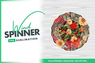 Floral Pattern with Red Orange and Cream Flowers and Green Leaves Sublimation Regulrcrative 