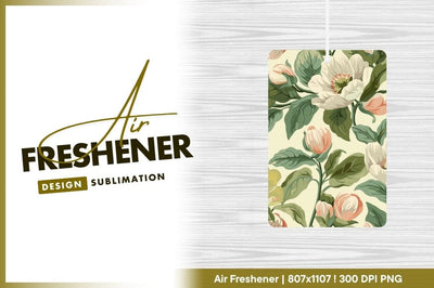 Floral Pattern with White and Peach Flowers and Green Leaves on Cream Background Sublimation Regulrcrative 