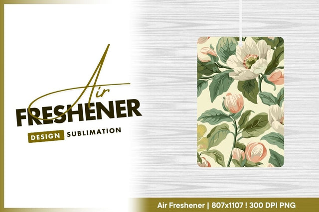 Floral Pattern with White and Peach Flowers and Green Leaves on Cream Background Sublimation Regulrcrative 