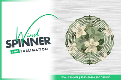 Floral Pattern with White Flowers and Green Leaves on a Textured Green Background Sublimation Regulrcrative 