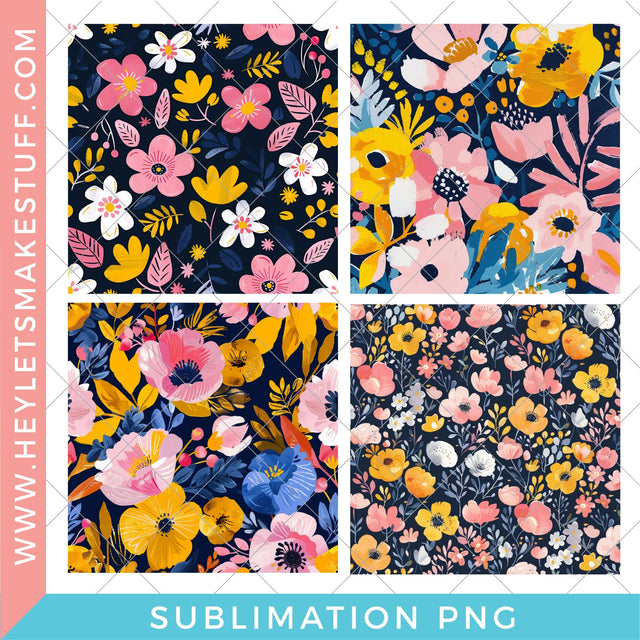 Floral Patterns Set - Sublimation Sublimation Hey Let's Make Stuff 