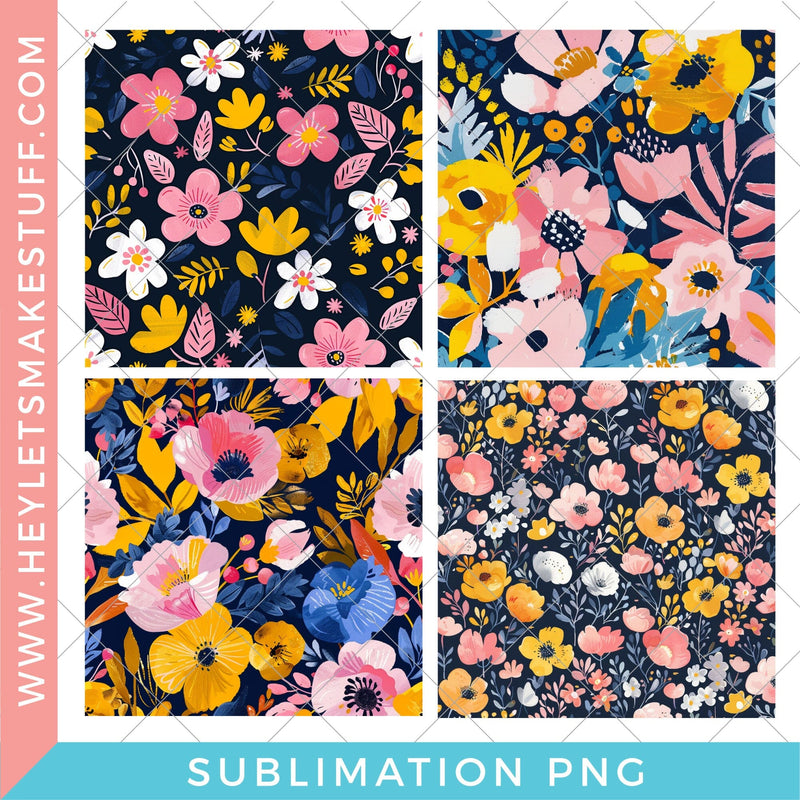Floral Patterns Set - Sublimation Sublimation Hey Let's Make Stuff 