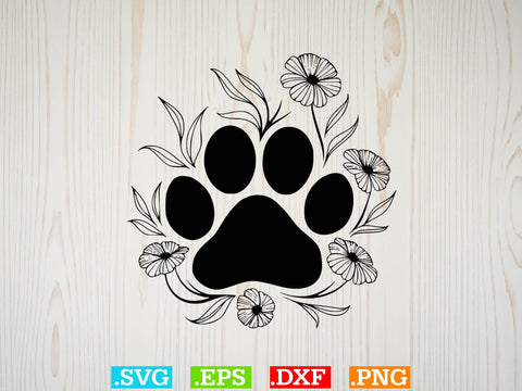 Floral Paws Svg Bundle, Heart With Paws Svg, Pets Lover Svg SVG Creativeart88 