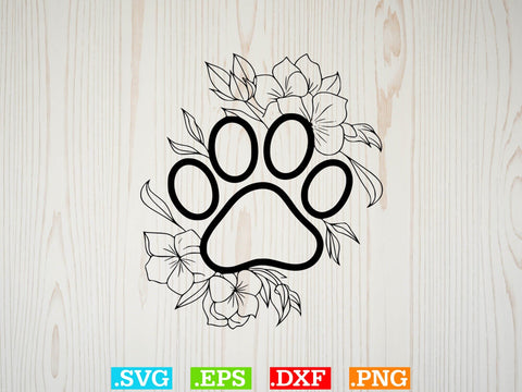 Floral Paws Svg Bundle, Heart With Paws Svg, Pets Lover Svg SVG Creativeart88 