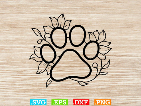 Floral Paws Svg Bundle, Heart With Paws Svg, Pets Lover Svg SVG Creativeart88 