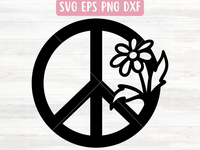 Floral Peace Sign SVG File for Cricut or Silhouette SVG Apple Grove Designs 