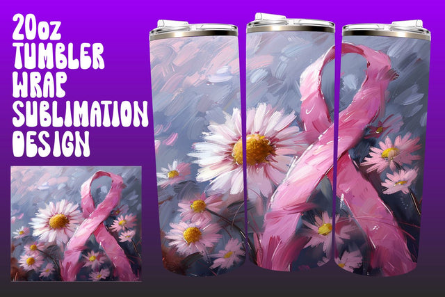 Floral Pink Ribbon Breast Cancer Sublimation afrosvg 