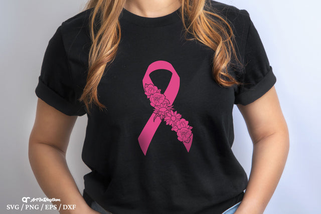 Floral Pink Ribbons Svg, Breast Cancer Awareness Ribbon Svg, Ribbon Svg SVG Artinrhythm shop 