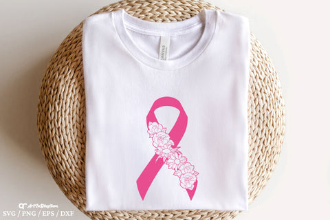 Floral Pink Ribbons Svg, Breast Cancer Awareness Ribbon Svg, Ribbon Svg SVG Artinrhythm shop 