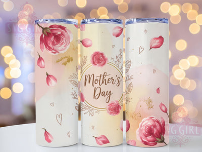 Floral Pink Rose 20oz Tumbler, Floral Mom, Delicate Pink Rose, Happy Mother's Day, Sublimation Design, Tumbler Wrap, Gift For Mom Sublimation SvggirlplusArt 