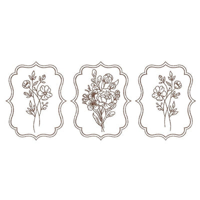 Floral Postal Stamps Frames Machine Embroidery Design, 4 sizes, Instant Download Embroidery/Applique DESIGNS Nino Nadaraia 