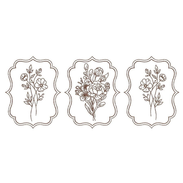 Floral Postal Stamps Frames Machine Embroidery Design, 4 sizes, Instant Download Embroidery/Applique DESIGNS Nino Nadaraia 