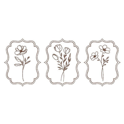 Floral Postal Stamps Frames Machine Embroidery Design, 4 sizes, Instant Download Embroidery/Applique DESIGNS Nino Nadaraia 