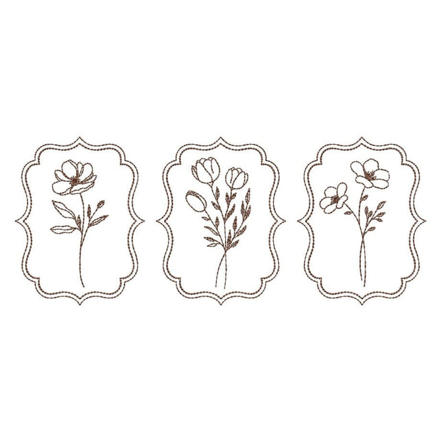 Floral Postal Stamps Frames Machine Embroidery Design, 4 sizes, Instant Download Embroidery/Applique DESIGNS Nino Nadaraia 