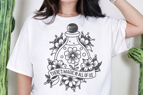 Floral Potion Bottle SVG, Inspirational SVG, Motivational SVG, Magic In All Of Us svg, Mental Health svg, Mystical svg, Self Love svg SVG DesignDestine 