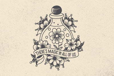 Floral Potion Bottle SVG, Inspirational SVG, Motivational SVG, Magic In All Of Us svg, Mental Health svg, Mystical svg, Self Love svg SVG DesignDestine 