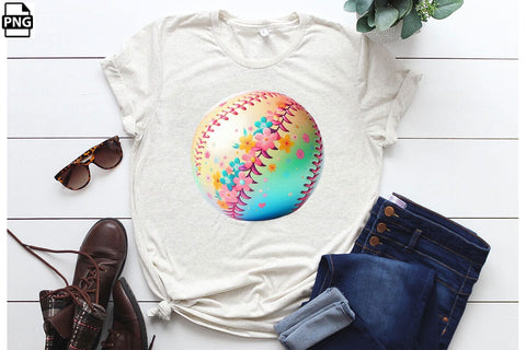 Floral Print Softball PNG Printable File Sublimation Creativedesigntee 