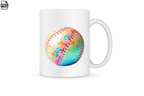 Floral Print Softball PNG Printable File Sublimation Creativedesigntee 