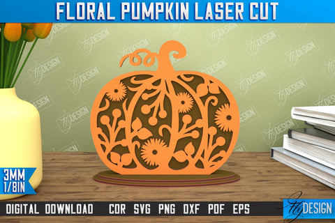 Floral Pumpkin Bundle | Pumpkin Ornaments | Halloween Pumpkin | Halloween Décor | CNC Files SVG Fly Design 