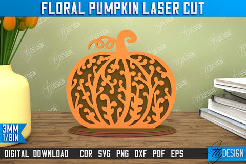 Floral Pumpkin Bundle | Pumpkin Ornaments | Halloween Pumpkin | Halloween Décor | CNC Files SVG Fly Design 