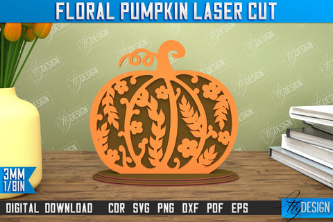 Floral Pumpkin Bundle | Pumpkin Ornaments | Halloween Pumpkin | Halloween Décor | CNC Files SVG Fly Design 