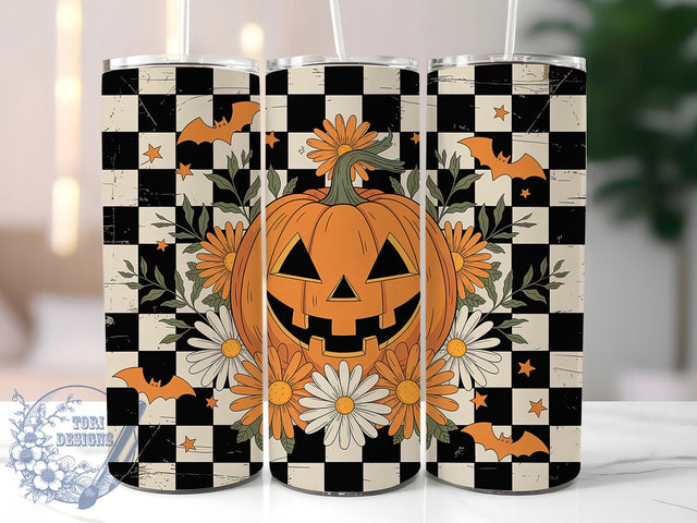 Floral Pumpkin Fall Halloween Tumbler, Fall Spooky Wrap, Halloween 20Oz Design, Autumn Pumpkin Cup Wrap, Floral Halloween Drinkware, Spooky Fall Tumbler, Pumpkin Floral Mug Design Sublimation ToriDesigns 