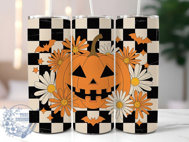 Floral Pumpkin Fall Halloween Tumbler, Fall Spooky Wrap, Halloween 20Oz Design, Autumn Pumpkin Cup Wrap, Floral Halloween Drinkware, Spooky Fall Tumbler, Pumpkin Floral Mug Design Sublimation ToriDesigns 