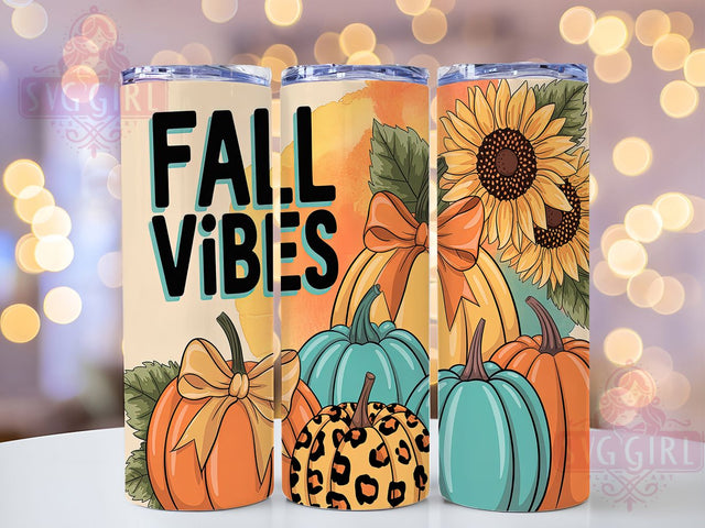 Floral Pumpkin Fall Vibes Tumbler, Floral Pumpkin Wrap, Autumn Floral Tumbler, 20oz Sublimation, Pumpkin Flower Cup, Fall Mug Design, Autumn Pumpkin Tumbler Sublimation SvggirlplusArt 