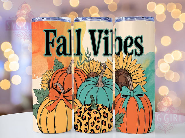 Floral Pumpkin Fall Vibes Tumbler, Floral Pumpkin Wrap, Autumn Floral Tumbler, 20oz Sublimation, Pumpkin Flower Cup, Fall Mug Design, Autumn Pumpkin Tumbler Sublimation SvggirlplusArt 