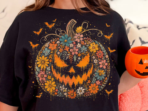 Floral Pumpkin Halloween PNG Bundle SVG DesignDestine 