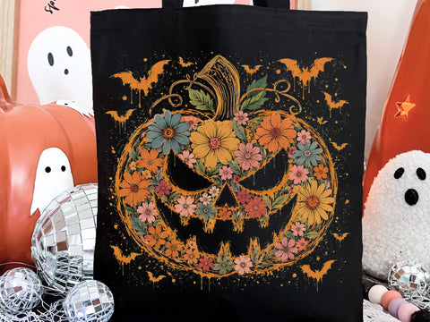 Floral Pumpkin Halloween PNG Bundle SVG DesignDestine 