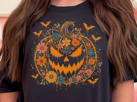 Floral Pumpkin Halloween PNG Bundle SVG DesignDestine 
