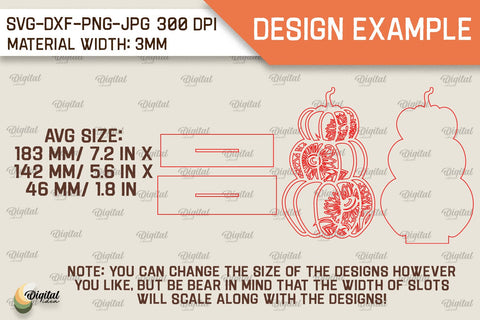 Floral Pumpkin Laser Cut. Autumn Pumpkin SVG Design SVG Evgenyia Guschina 