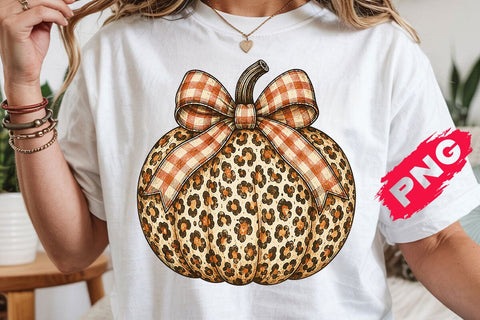 Floral Pumpkin PNG Fall Sublimation Design Gingham Bow Autumn Clipart Rustic Farmhouse Thanksgiving Png SVG DesignDestine 