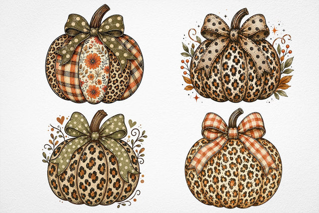 Floral Pumpkin PNG Fall Sublimation Design Gingham Bow Autumn Clipart Rustic Farmhouse Thanksgiving Png SVG DesignDestine 