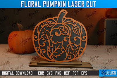 Floral Pumpkin | Pumpkin Ornaments | Halloween Pumpkin | Halloween Décor | CNC File SVG Fly Design 