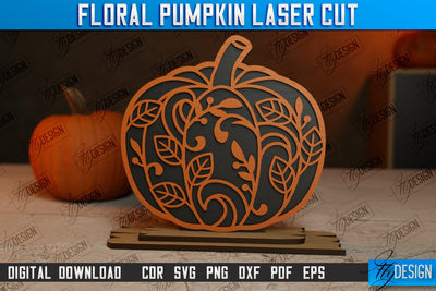 Floral Pumpkin | Pumpkin Ornaments | Halloween Pumpkin | Halloween Décor | CNC File SVG Fly Design 
