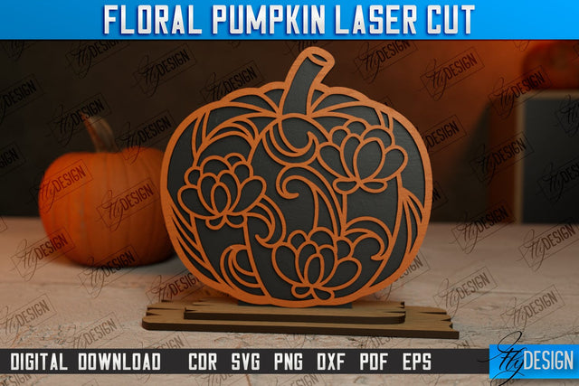 Floral Pumpkin | Pumpkin Ornaments | Halloween Pumpkin | Halloween Décor | CNC File SVG Fly Design 